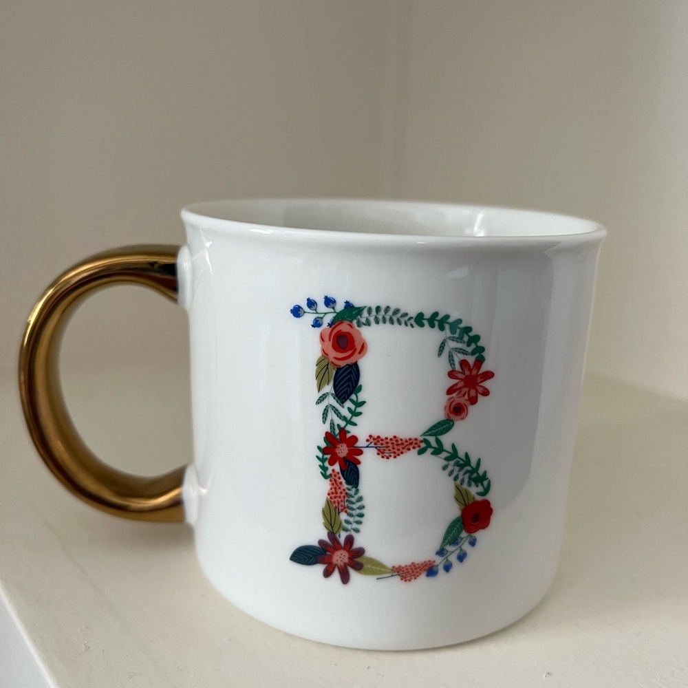 Opal House letter”B”porcelain coffee mug NWOT